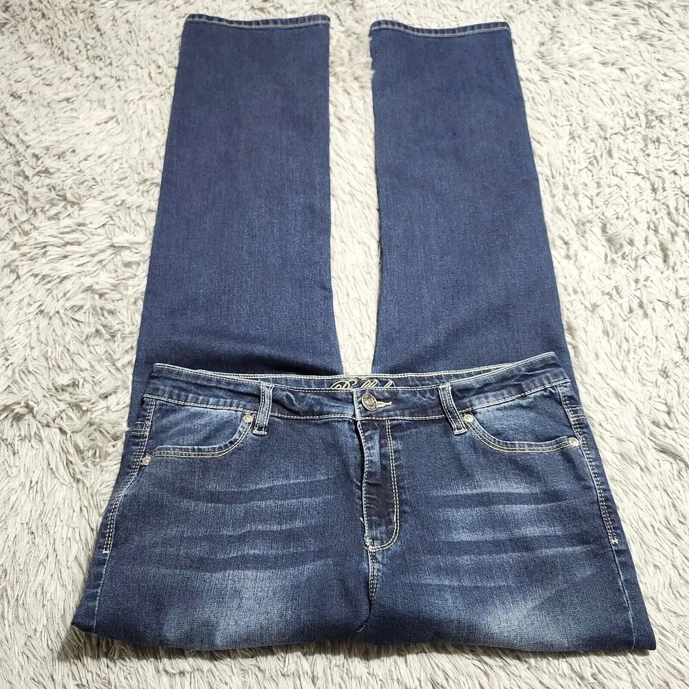 Buffalo David Britton Misha Jeans Womens 12x32 (34x32) Mid Straight Leg Stretch‎